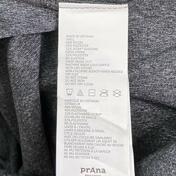 Prana Leggings Pillar 7/8 Charcoal Heather Yoga Pants 1X XL - Picture 10 of 10